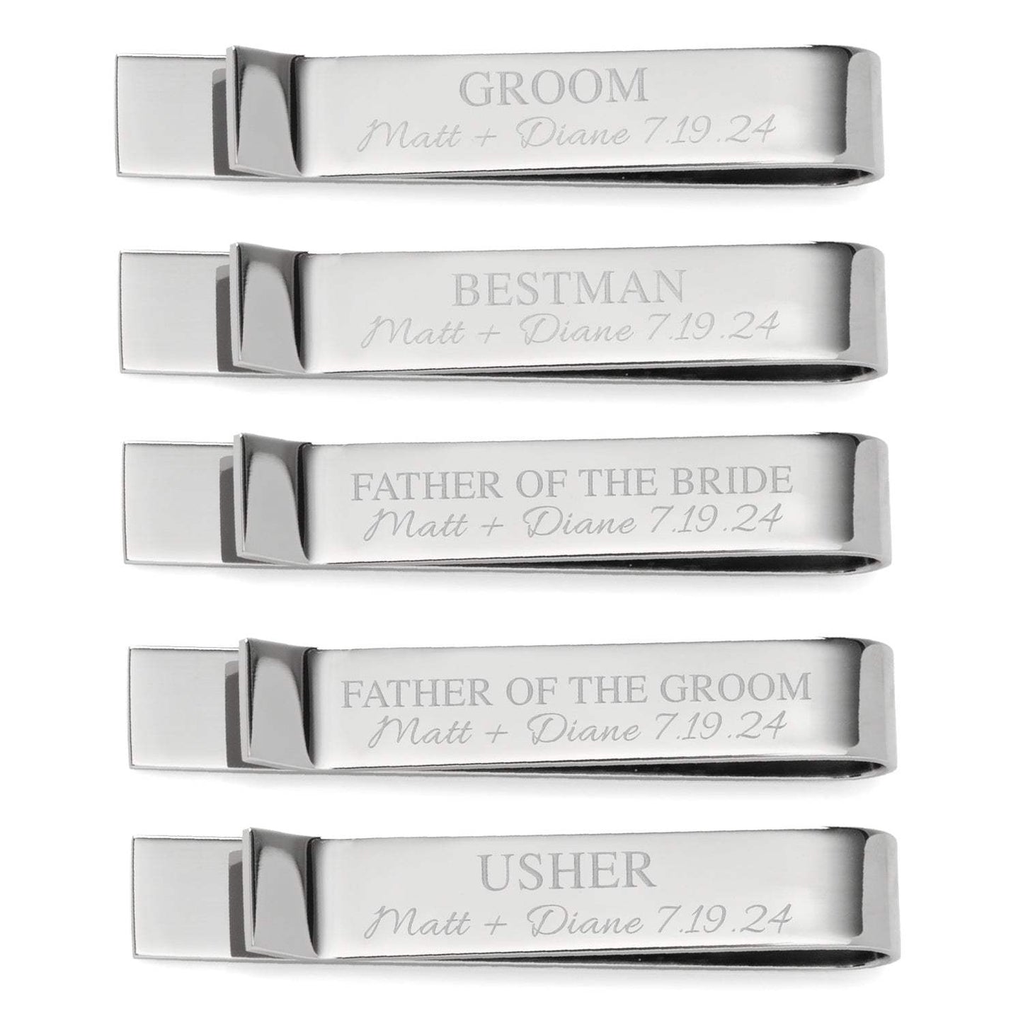 Wedding Party Engravable Tie Bar - Cufflinks.com - Flyclothing LLC