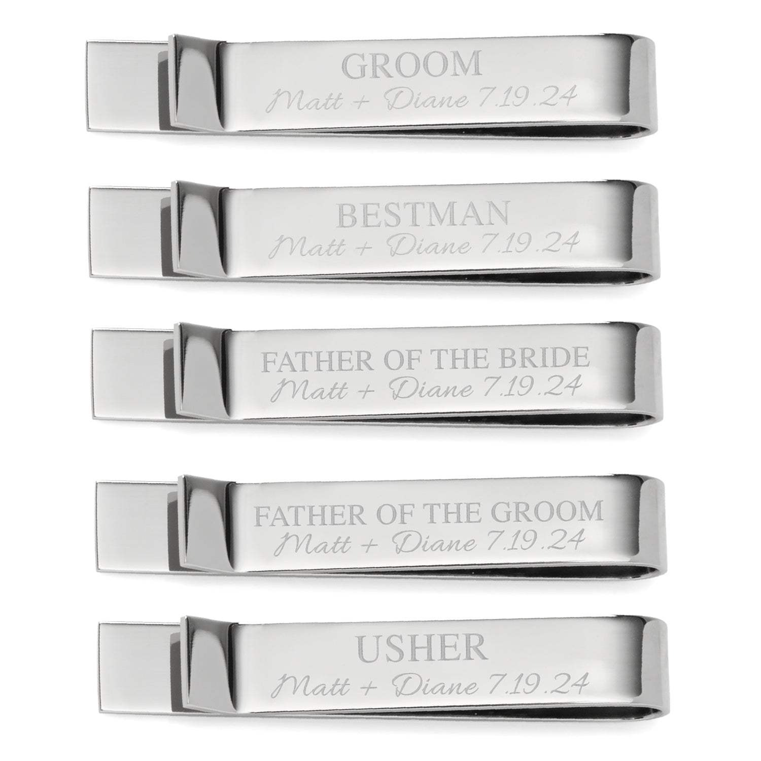 Wedding Party Engravable Tie Bar - Cufflinks.com - Flyclothing LLC