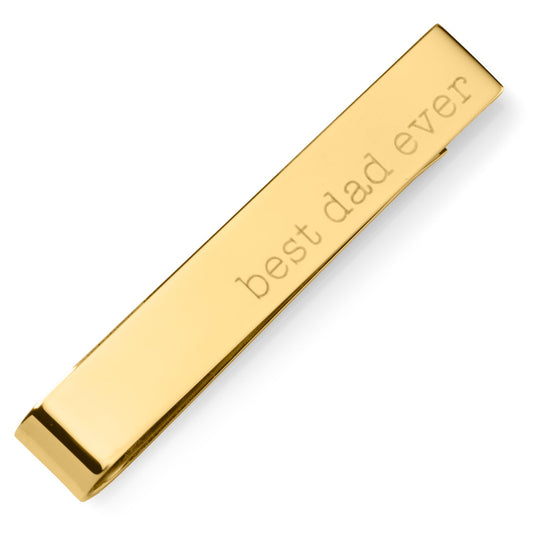 Best Dad Ever Gold Engravable Tie Bar