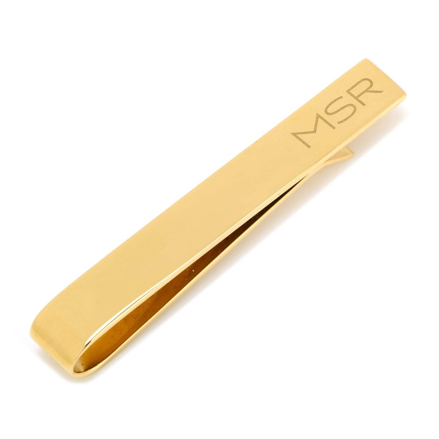 Gold Plated Stainless Steel Engravable Tie Bar - Cufflinks.com - Flyclothing LLC