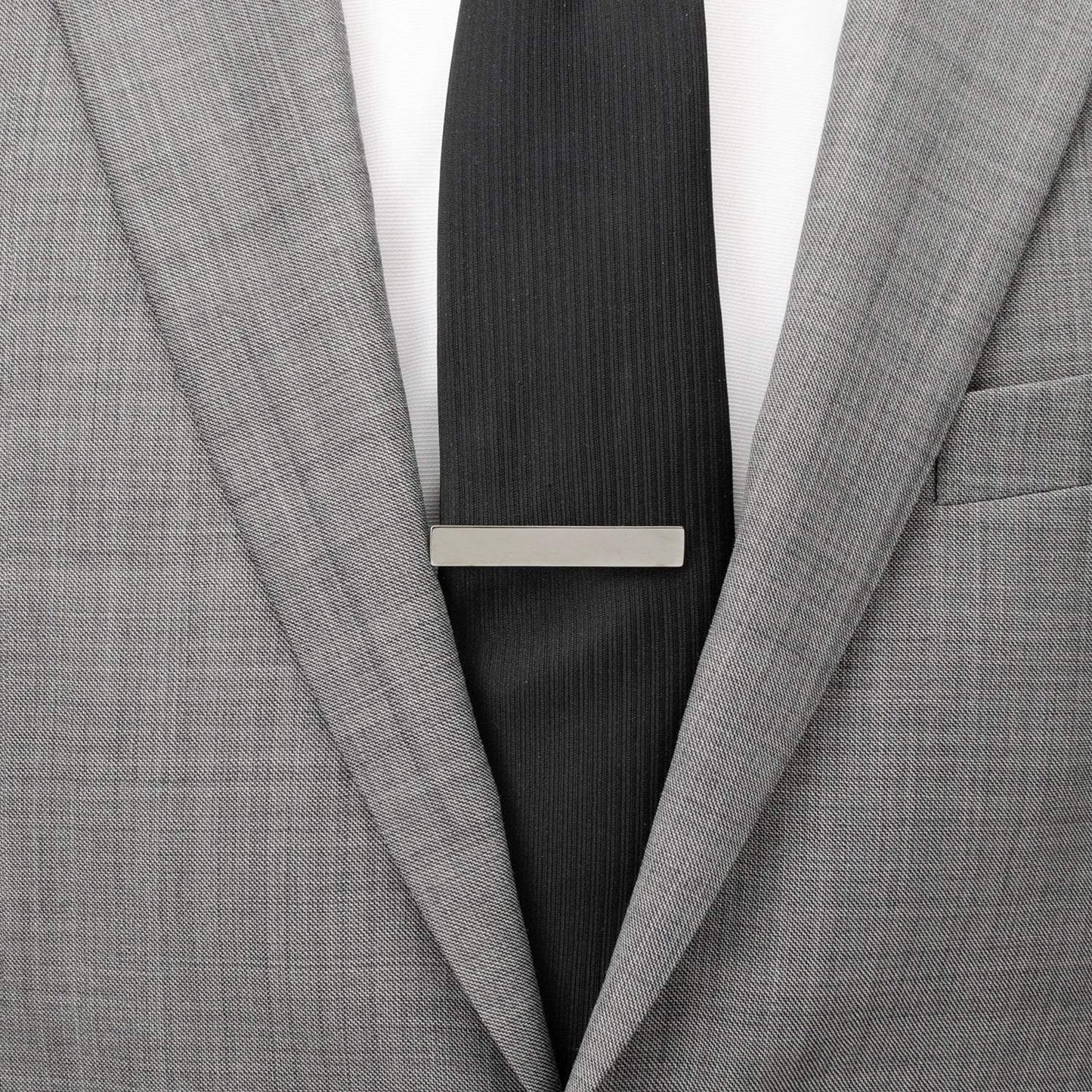 Stainless Steel Gunmetal Engravable Tie Clip - Cufflinks.com - Flyclothing LLC