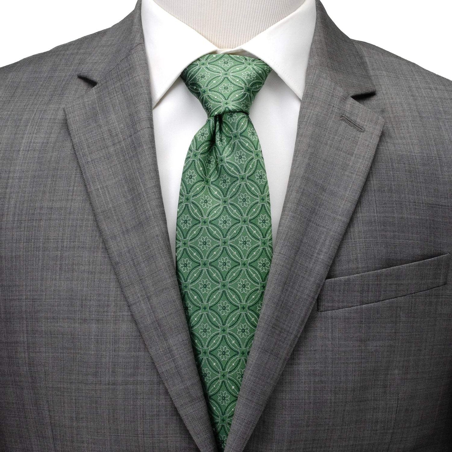 Watercress Green Tiled Men's Tie - Cufflinks.com - Flyclothing LLC