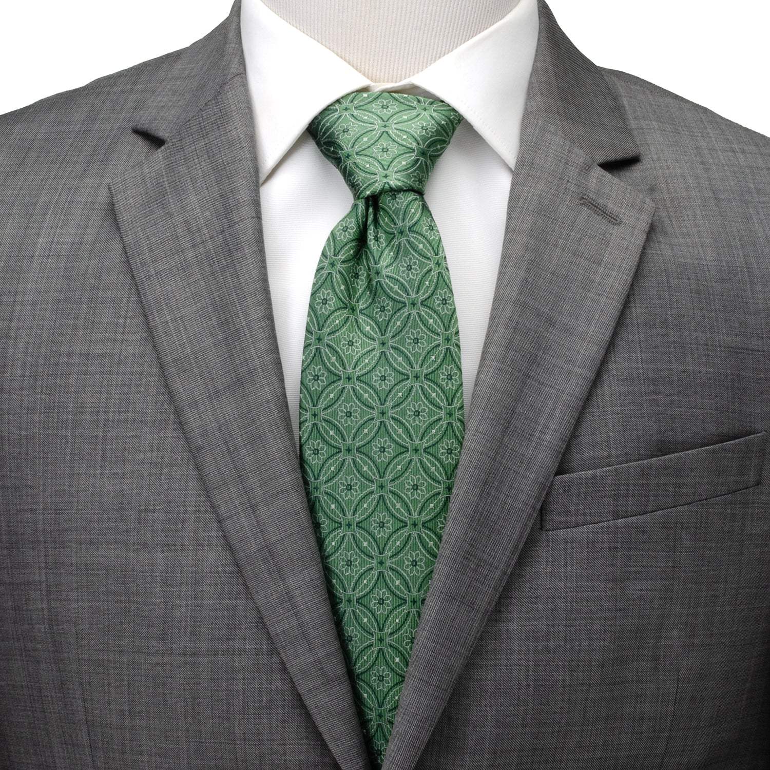 Watercress Green Tiled Men's Tie - Cufflinks.com - Flyclothing LLC