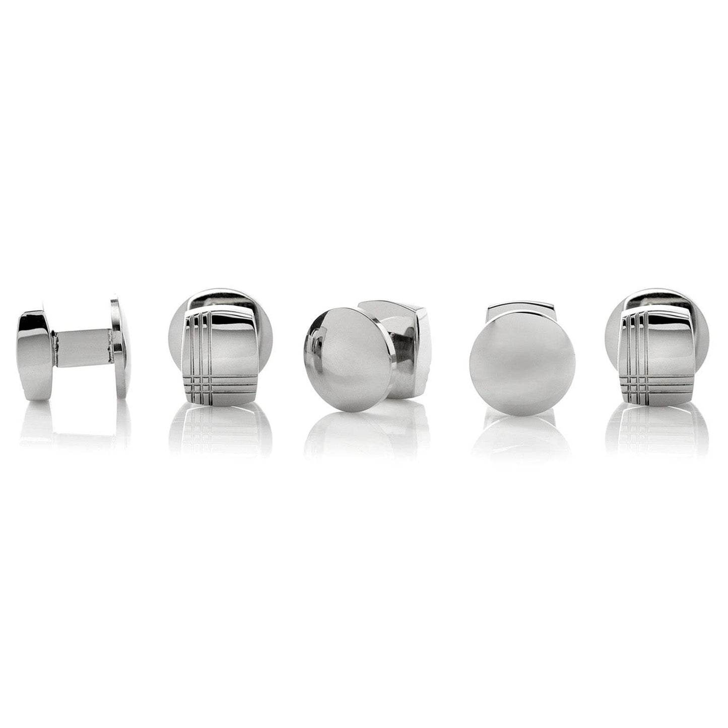 Sterling Silver Tartan Plaid 5-Studs - Cufflinks.com - Flyclothing LLC