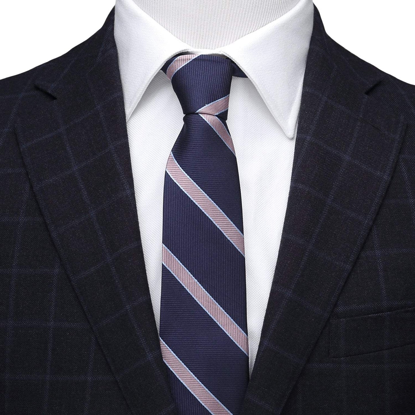 The Travis Tie (Navy Pink Stripe Men's Tie) - Cufflinks.com - Flyclothing LLC