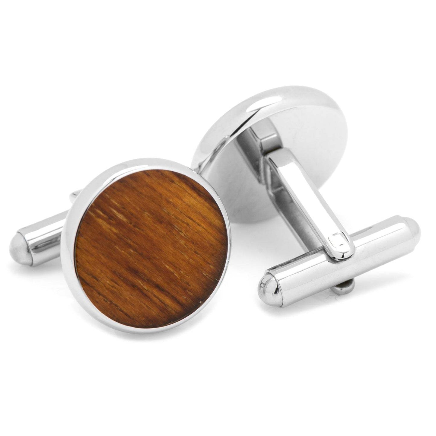 Stainless Steel Wood Cufflinks - Cufflinks.com - Flyclothing LLC