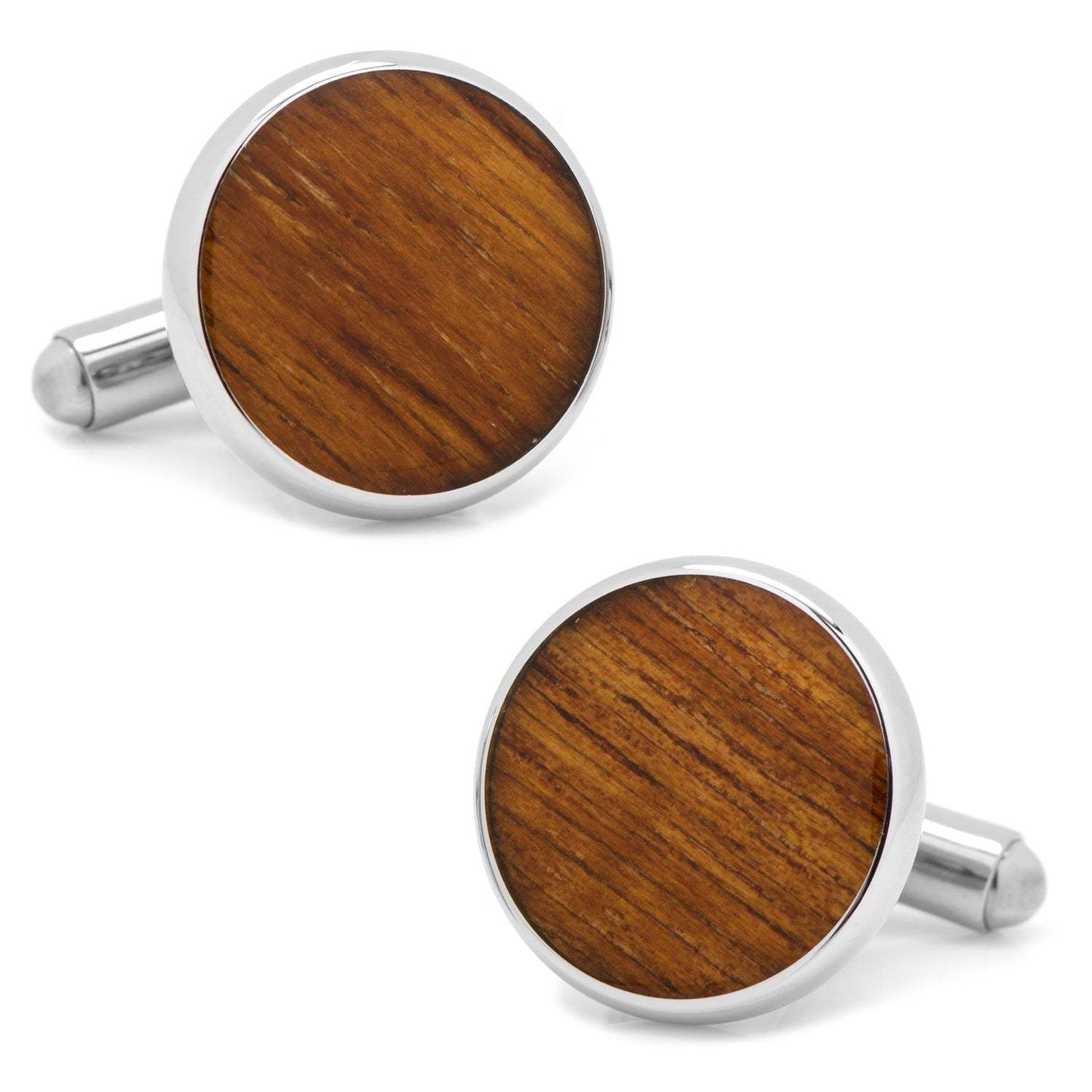 Stainless Steel Wood Cufflinks - Cufflinks.com - Flyclothing LLC