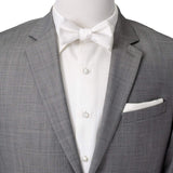 White Silk Self Bow Tie - Cufflinks.com - Flyclothing LLC