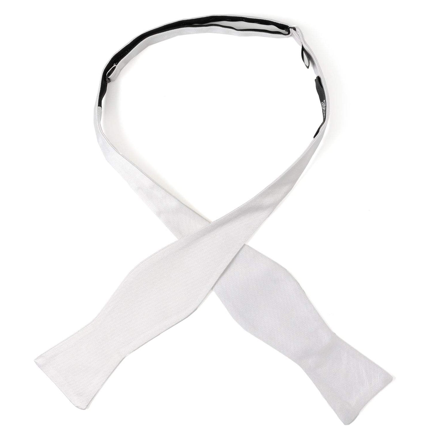White Silk Self Bow Tie - Cufflinks.com - Flyclothing LLC