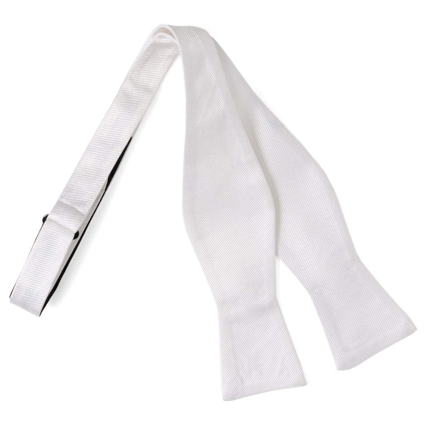 White Silk Self Bow Tie - Cufflinks.com - Flyclothing LLC