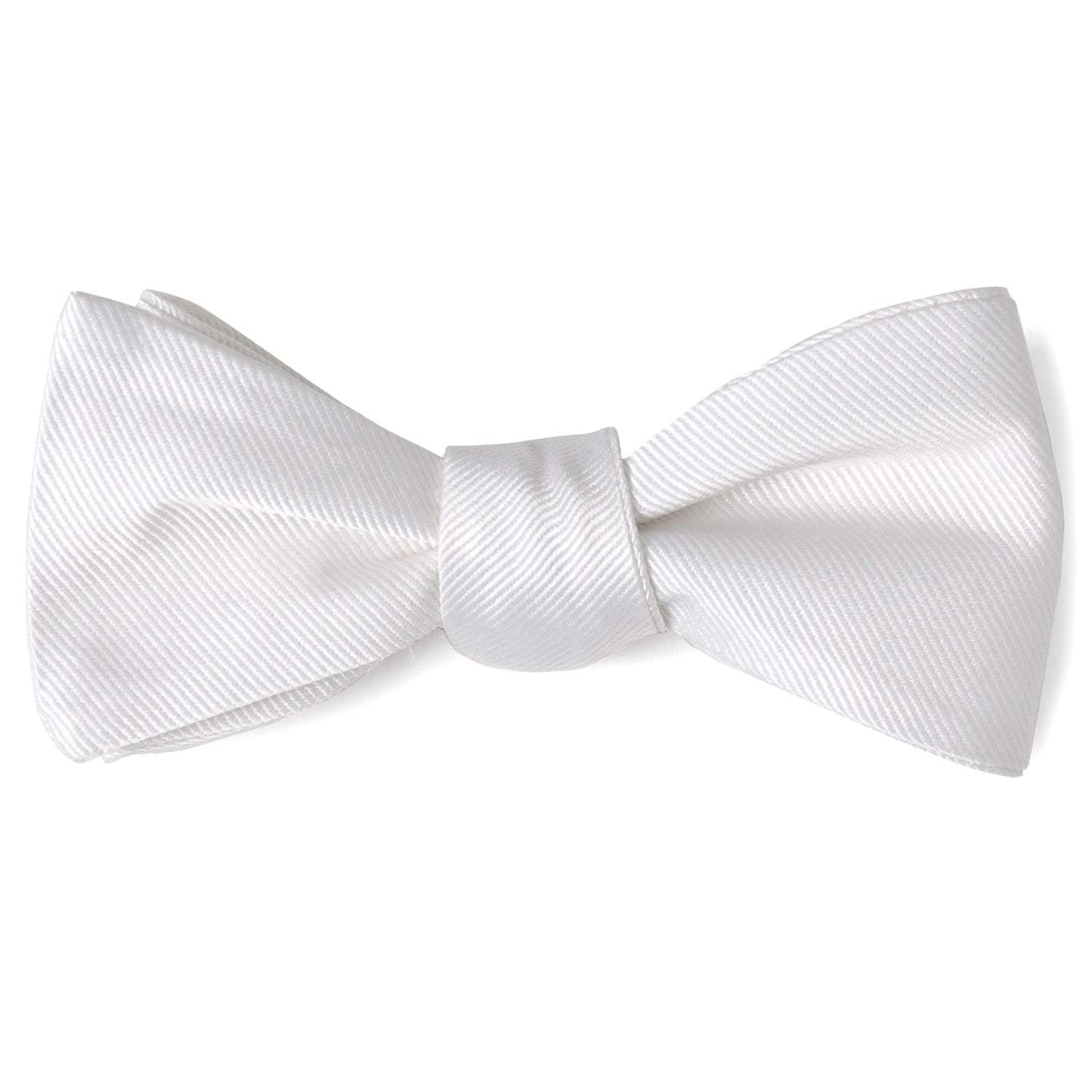 White Silk Self Bow Tie - Cufflinks.com - Flyclothing LLC