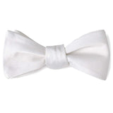 White Silk Self Bow Tie - Cufflinks.com - Flyclothing LLC