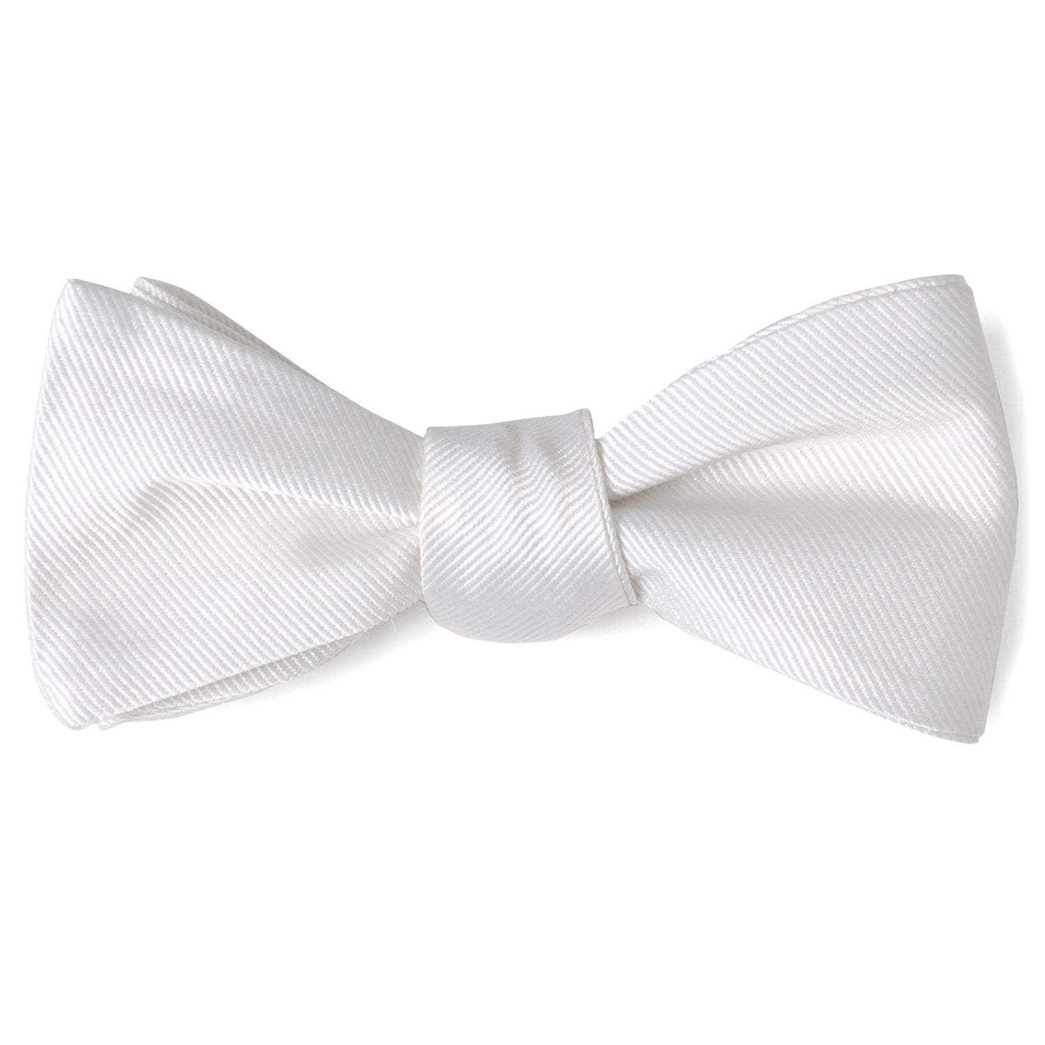 White Silk Self Bow Tie - Cufflinks.com - Flyclothing LLC