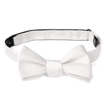 White Silk Self Bow Tie - Cufflinks.com - Flyclothing LLC