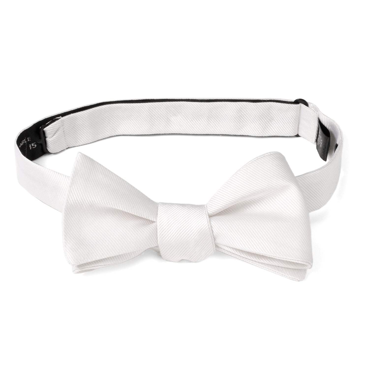 White Silk Self Bow Tie - Cufflinks.com - Flyclothing LLC
