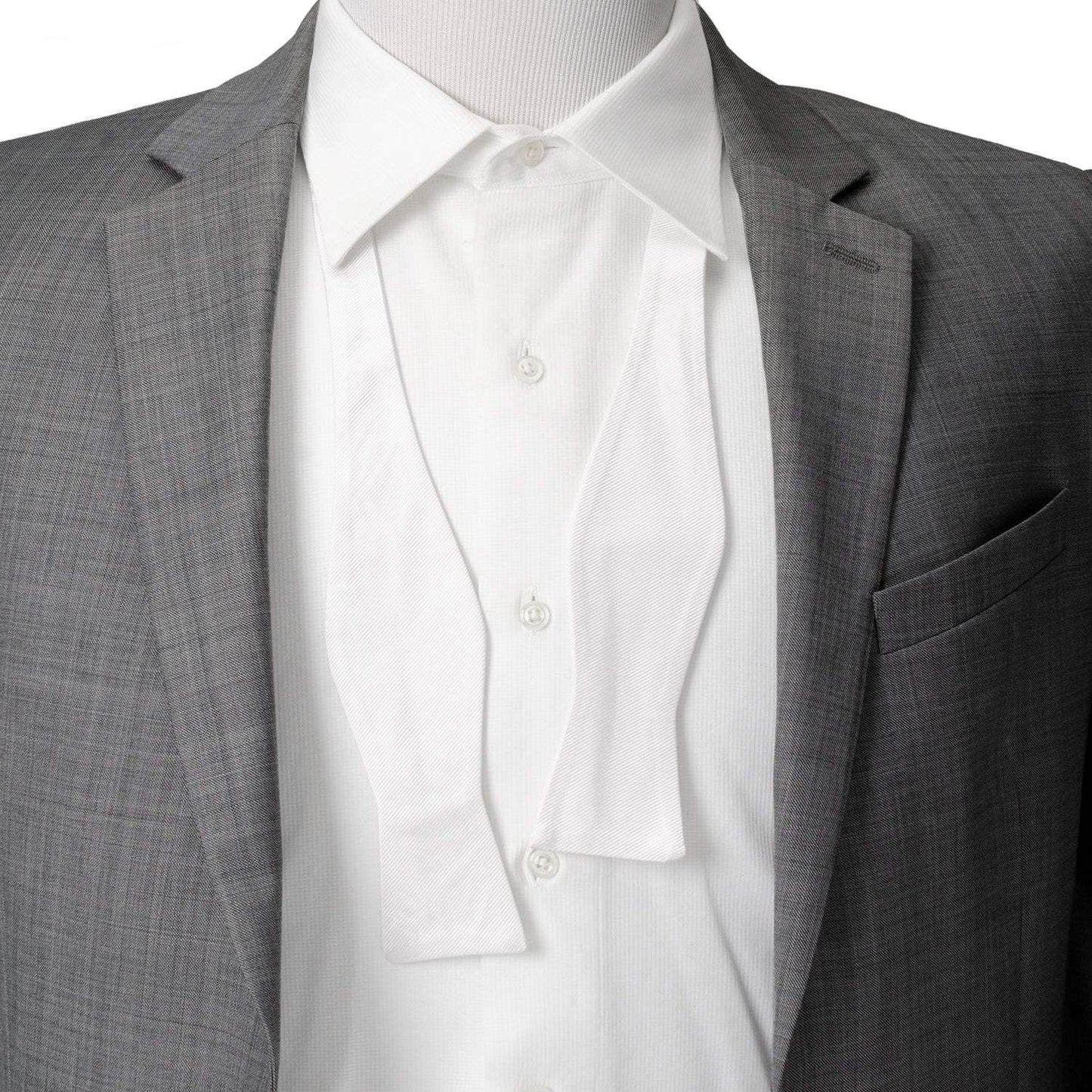 White Silk Self Bow Tie - Cufflinks.com - Flyclothing LLC