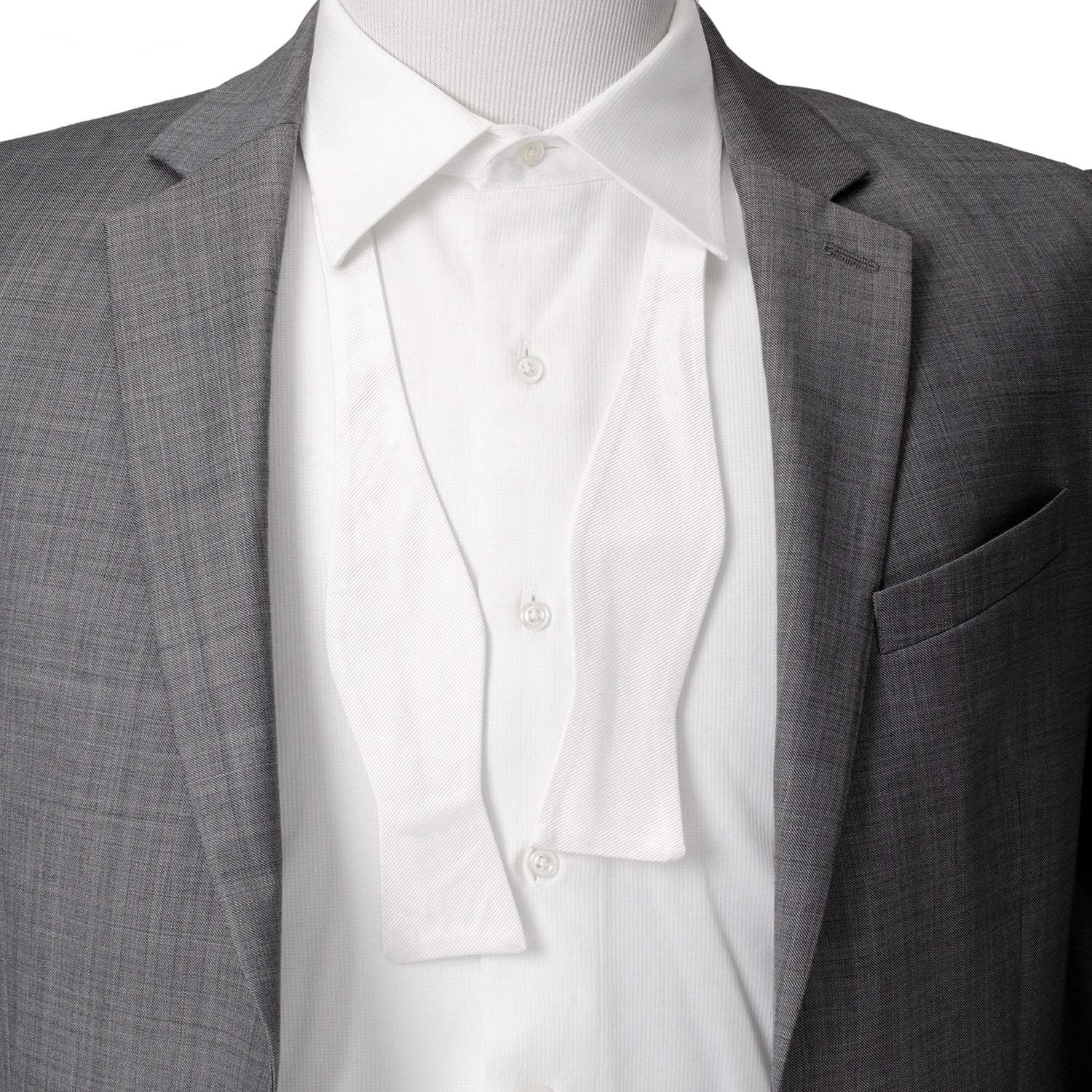 White Silk Self Bow Tie - Cufflinks.com - Flyclothing LLC