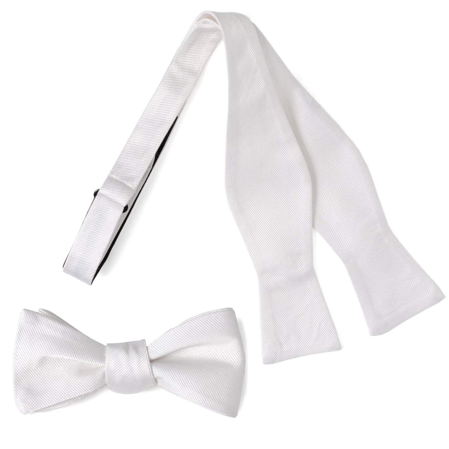 White Silk Self Bow Tie - Cufflinks.com - Flyclothing LLC