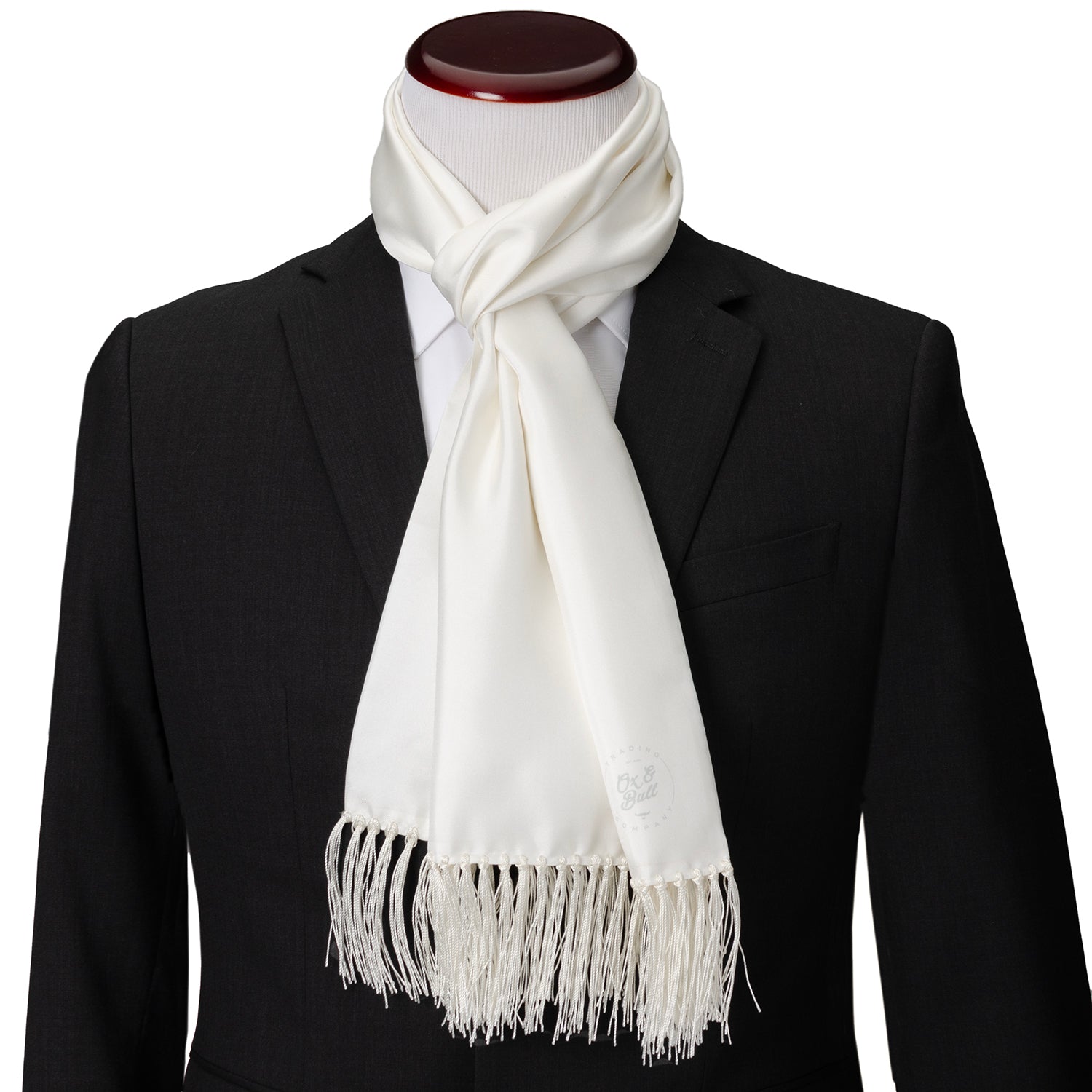 White Silk Tuxedo Scarf - Cufflinks.com - Flyclothing LLC