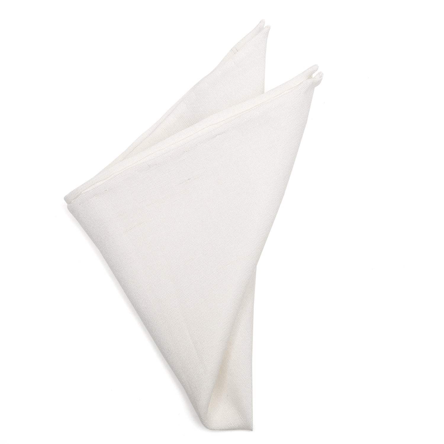 Cream Linen Pocket Square - Cufflinks.com - Flyclothing LLC