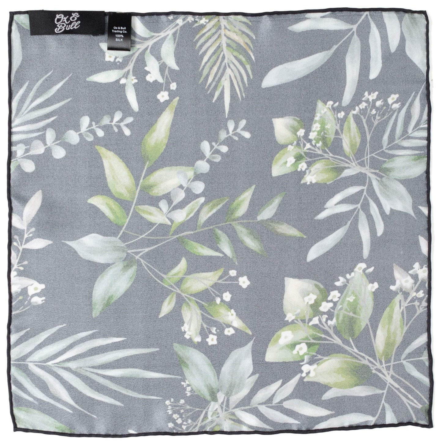 Leaf Watercolor Black Pocket Square - Cufflinks.com - Flyclothing LLC