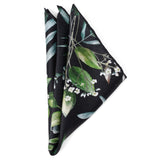 Leaf Watercolor Black Pocket Square - Cufflinks.com - Flyclothing LLC