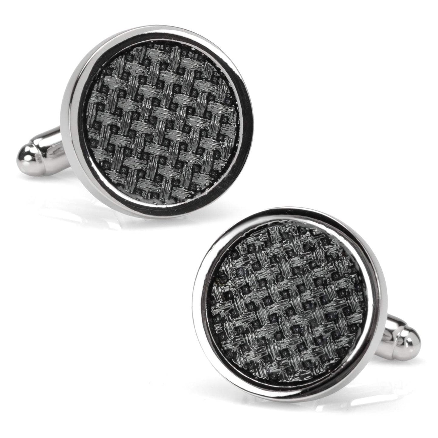 Woven Metal Black Cufflinks - Cufflinks.com - Flyclothing LLC