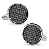 Woven Metal Black Cufflinks - Cufflinks.com - Flyclothing LLC
