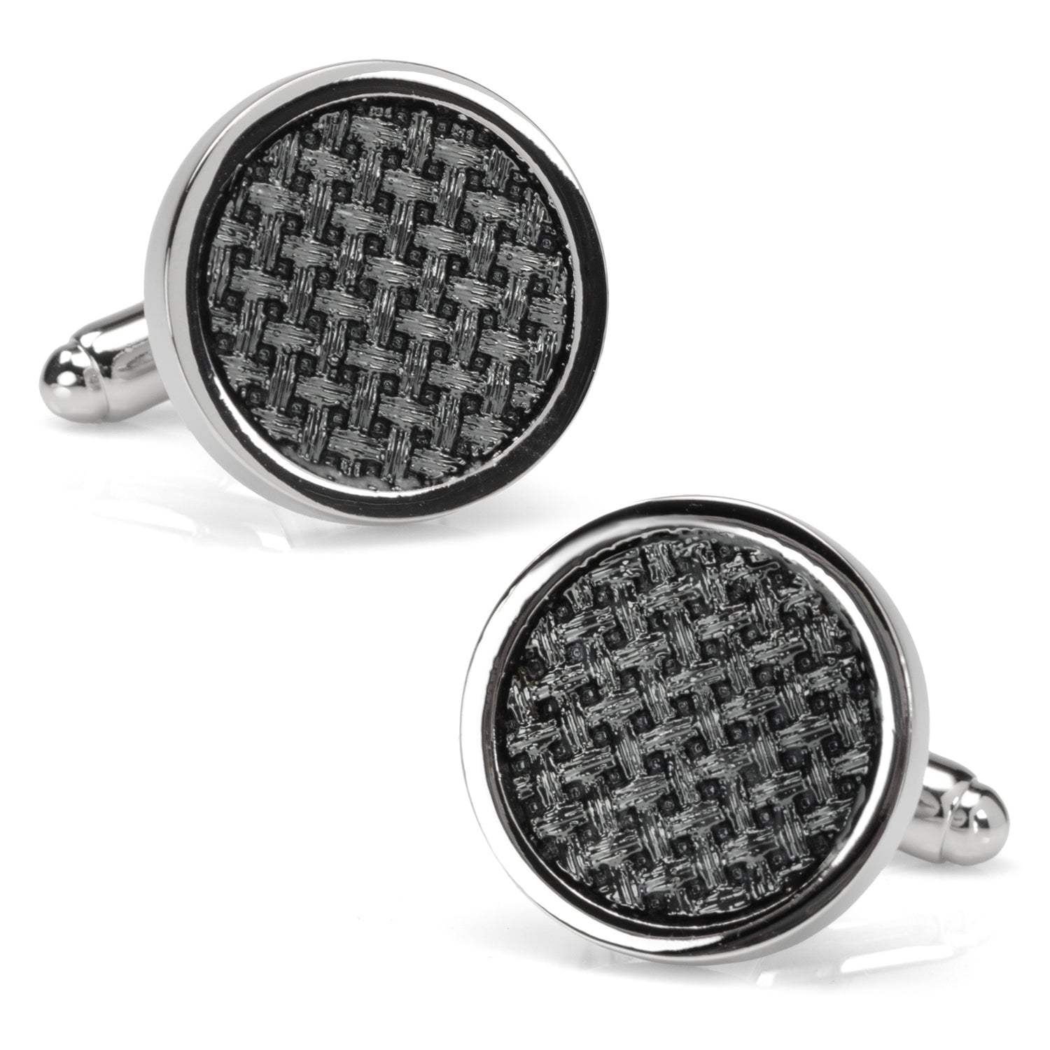 Woven Metal Black Cufflinks - Cufflinks.com - Flyclothing LLC