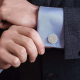 Woven Metal Silver Cufflinks - Cufflinks.com - Flyclothing LLC