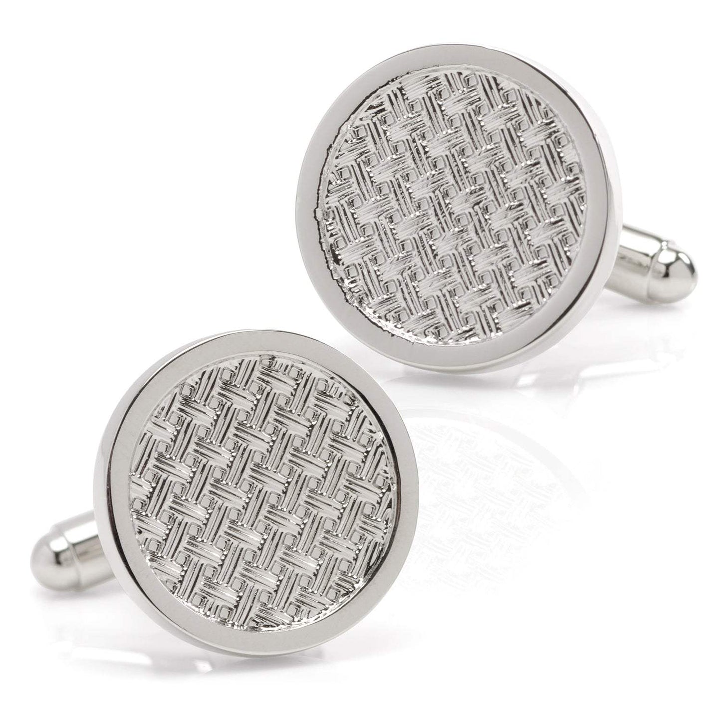 Woven Metal Silver Cufflinks - Cufflinks.com - Flyclothing LLC