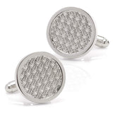 Woven Metal Silver Cufflinks - Cufflinks.com - Flyclothing LLC