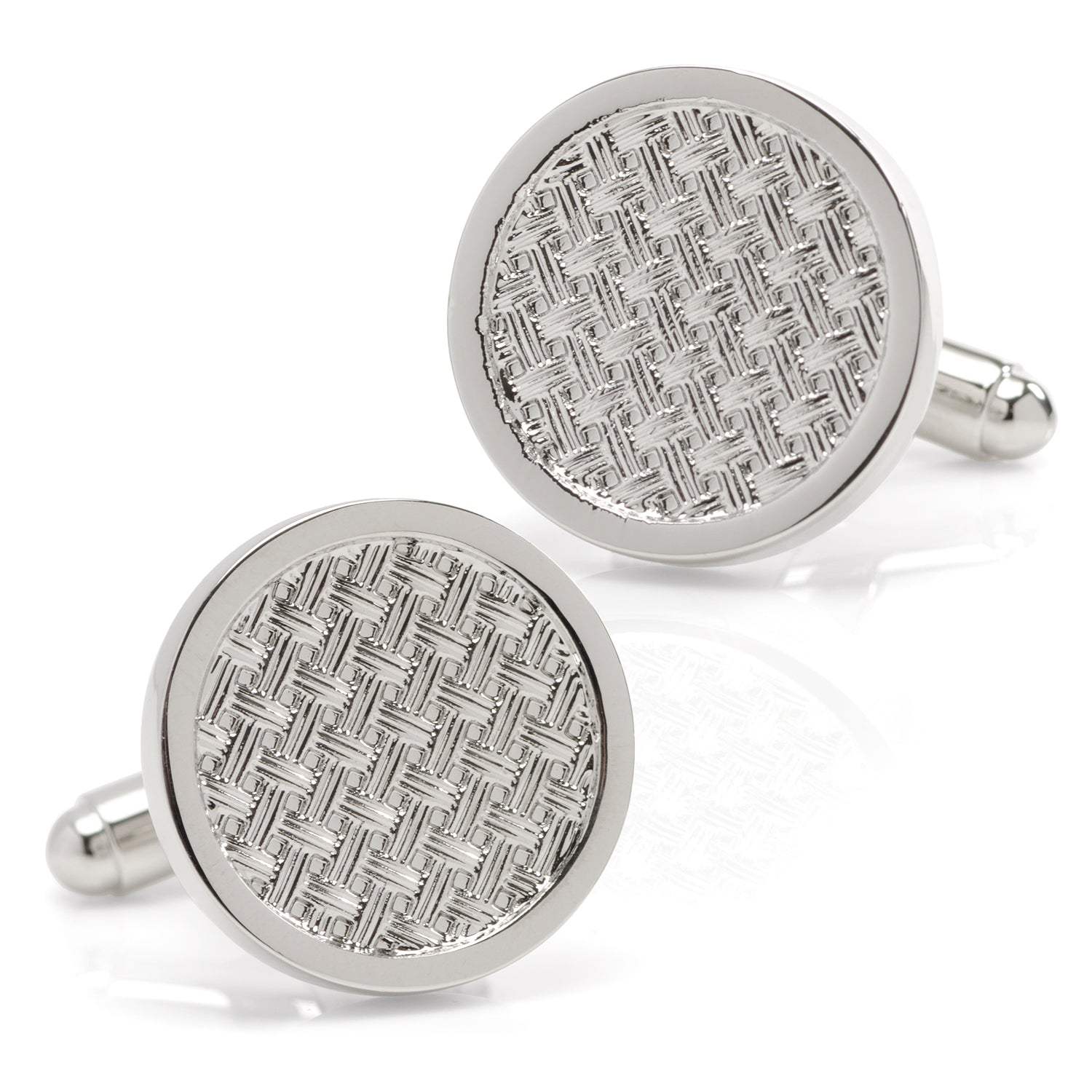 Woven Metal Silver Cufflinks - Cufflinks.com - Flyclothing LLC