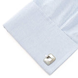 Silver Wrapped White Mother of Pearl Cufflinks - Cufflinks.com - Flyclothing LLC