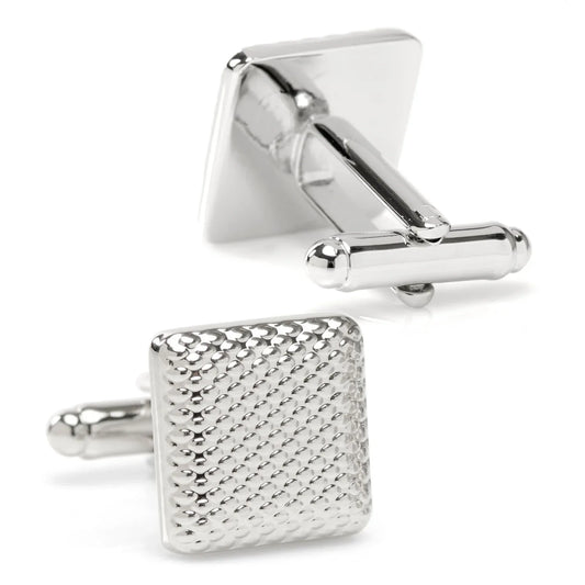 Silver Textured Square Cufflinks - Cufflinks.com - Flyclothing LLC