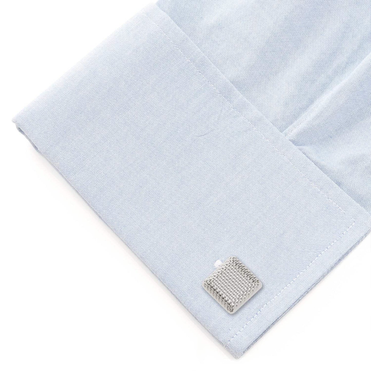 Silver Textured Square Cufflinks - Cufflinks.com - Flyclothing LLC