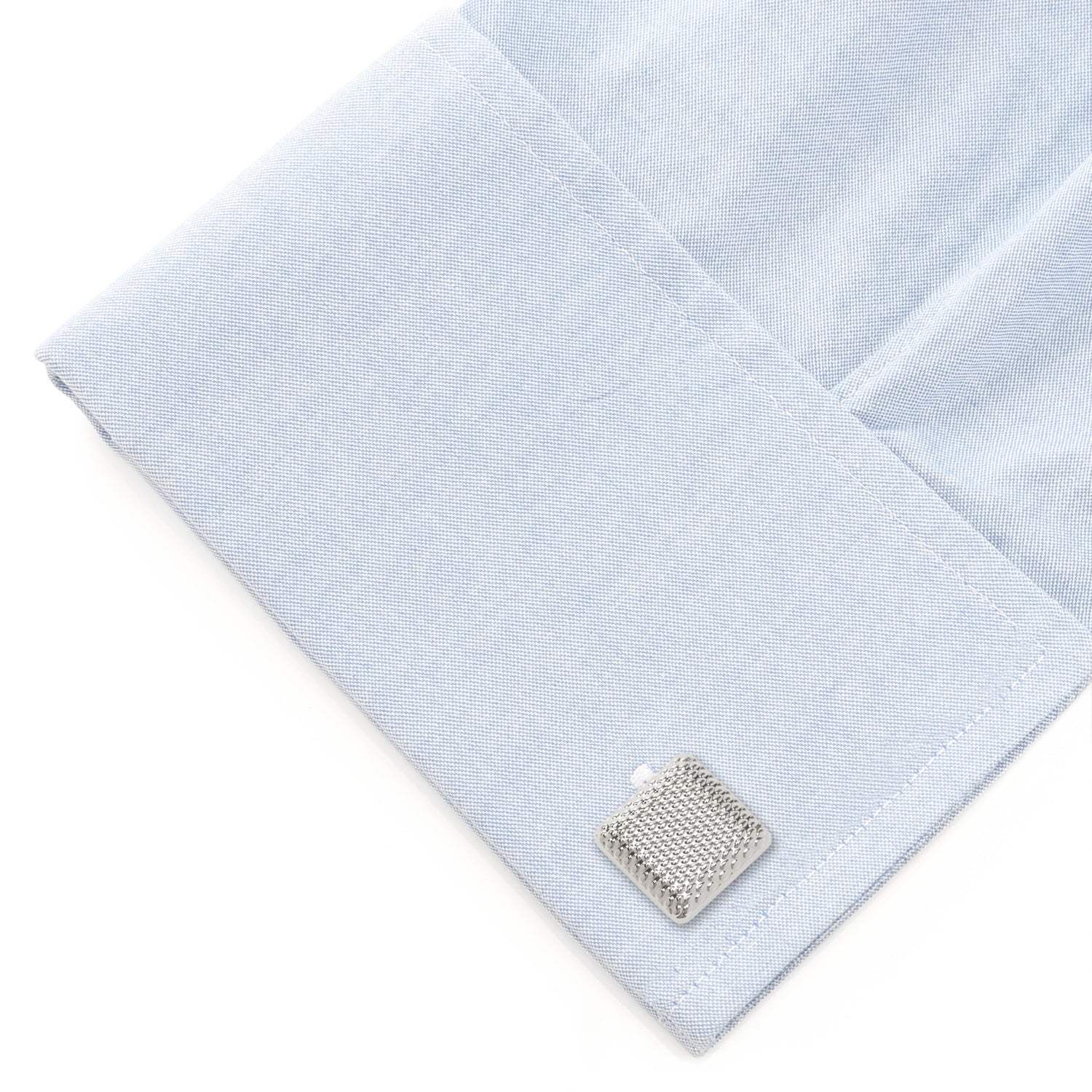 Silver Textured Square Cufflinks - Cufflinks.com - Flyclothing LLC
