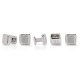 Silver Textured Square Studs - Cufflinks.com - Flyclothing LLC