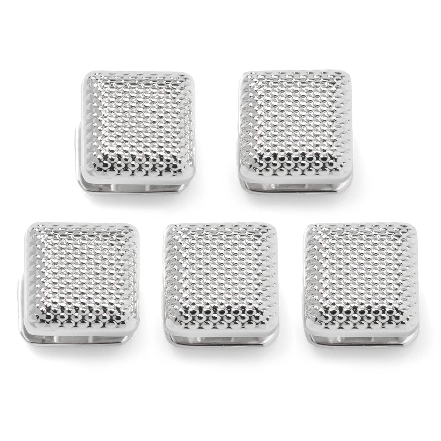 Silver Textured Square Studs - Cufflinks.com - Flyclothing LLC