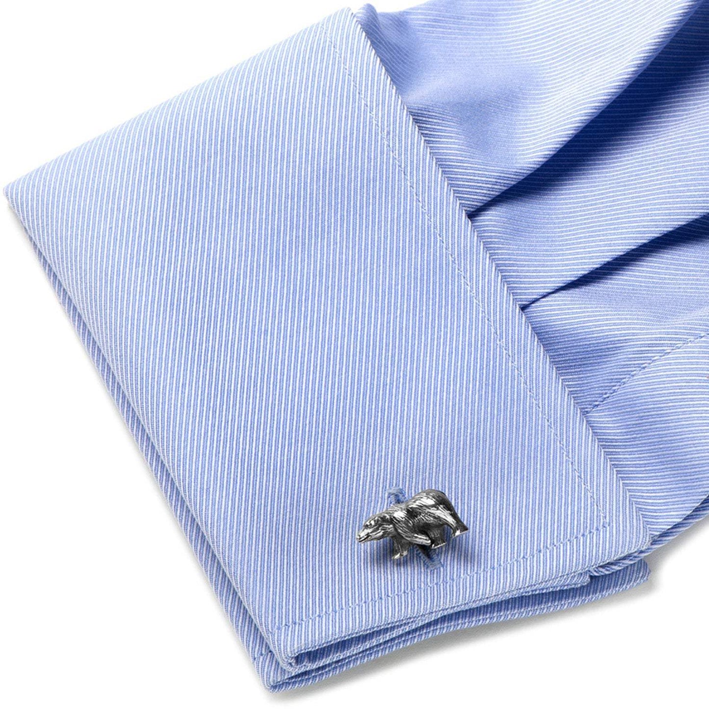 Sterling Silver Bear Cufflinks - Cufflinks.com - Flyclothing LLC