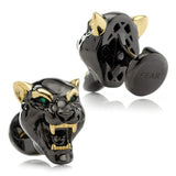 Sterling Silver Black and 14K Gold Vermeil Panther Cufflinks - Cufflinks.com - Flyclothing LLC