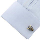 Sterling Silver Black and 14K Gold Vermeil Panther Cufflinks - Cufflinks.com - Flyclothing LLC