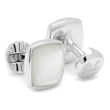 Sterling Silver Classic Cushion Mother of Pearl Cufflinks - Cufflinks.com - Flyclothing LLC