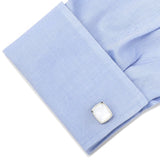 Sterling Silver Classic Cushion Mother of Pearl Cufflinks - Cufflinks.com - Flyclothing LLC
