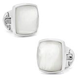 Sterling Silver Classic Cushion Mother of Pearl Cufflinks - Cufflinks.com - Flyclothing LLC