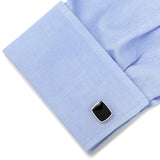 Sterling Silver Classic Cushion Onyx Cufflinks - Cufflinks.com - Flyclothing LLC