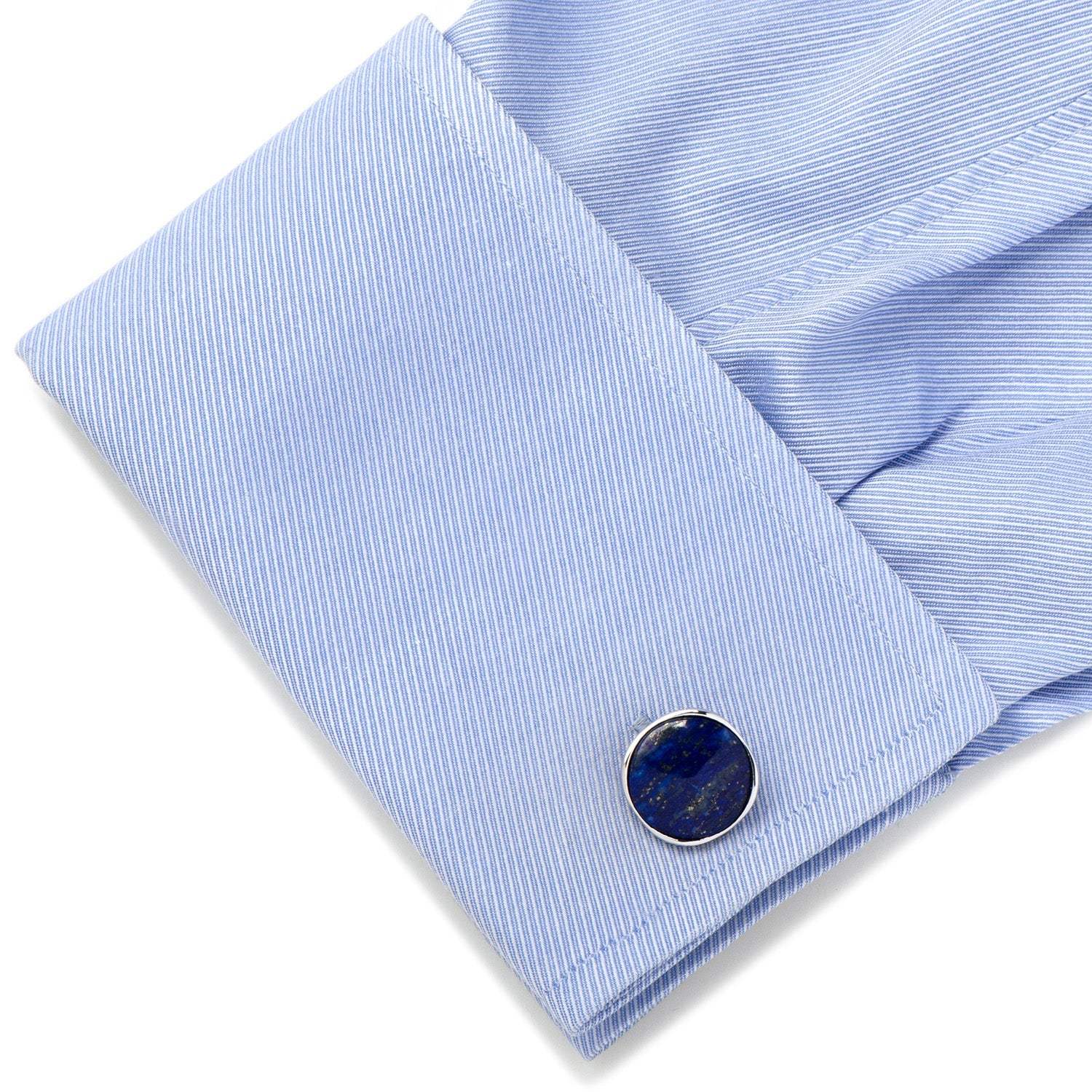 Sterling Silver Classic Formal Lapis Cufflinks - Cufflinks.com - Flyclothing LLC