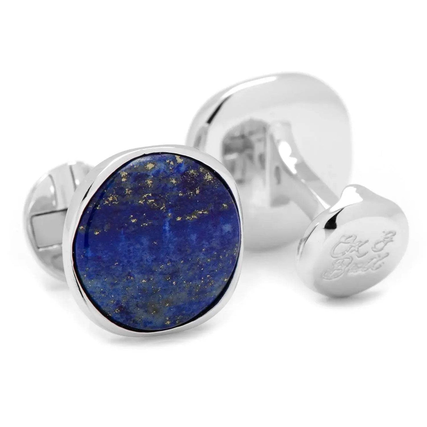 Sterling Silver Classic Formal Lapis 5-Stud Set - Cufflinks.com - Flyclothing LLC
