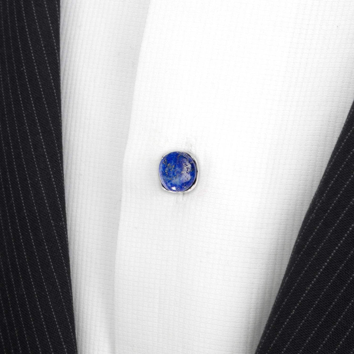 Sterling Silver Classic Formal Lapis 5-Studs - Cufflinks.com - Flyclothing LLC