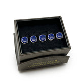 Sterling Silver Classic Formal Lapis 5-Studs - Cufflinks.com - Flyclothing LLC